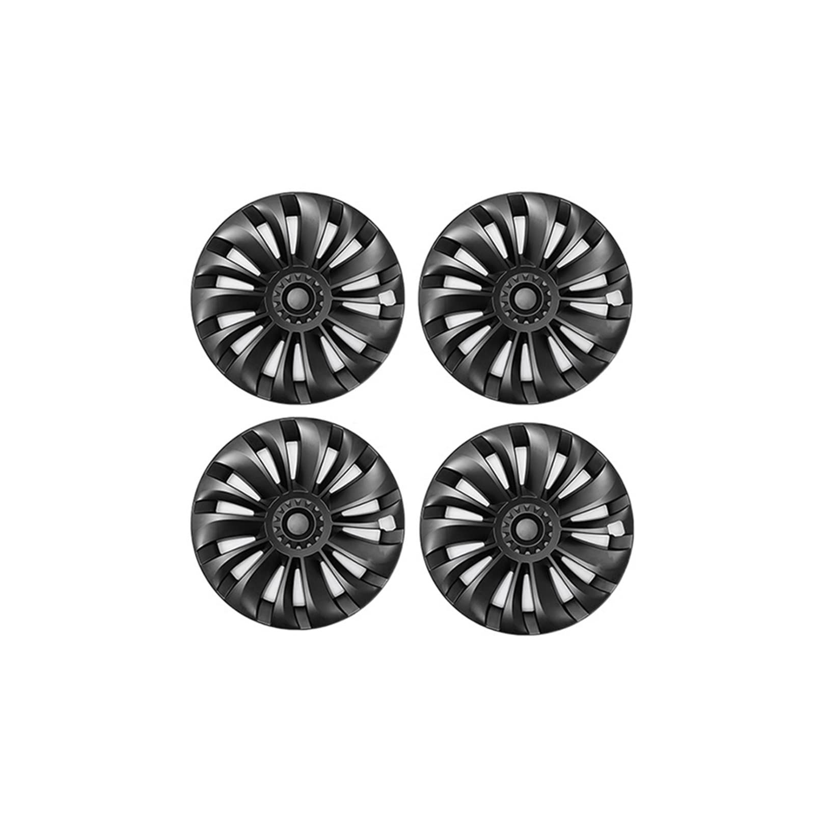 Auto-Radkappe, 19 Zoll, 4 Stück/1 Stück, Radkappe, Auto-Ersatz, Nachrüstteile, vollständige Abdeckung, Zubehör, Kompatibel Für Tesla Model Y(4Pcs Matte Black) von ZDTYKWPH