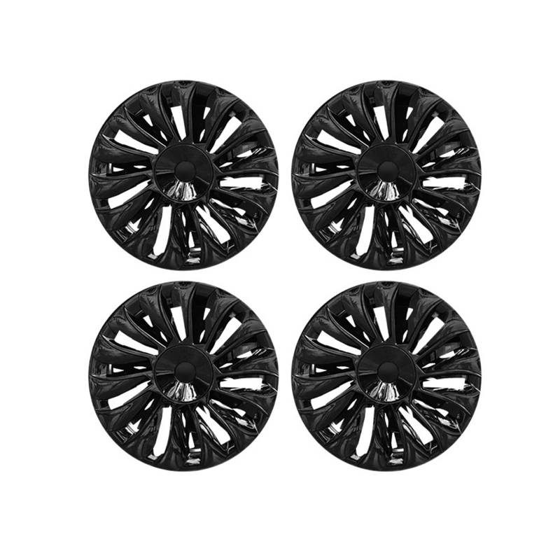 Auto-Radkappen-Set im Sturmwind-Stil, 19 Zoll, Außenschutz, Ersatzrad-Radkappen-Set, Dekorationszubehör, Kompatibel Für Tesla Model Y(Plane Bright Black) von ZDTYKWPH