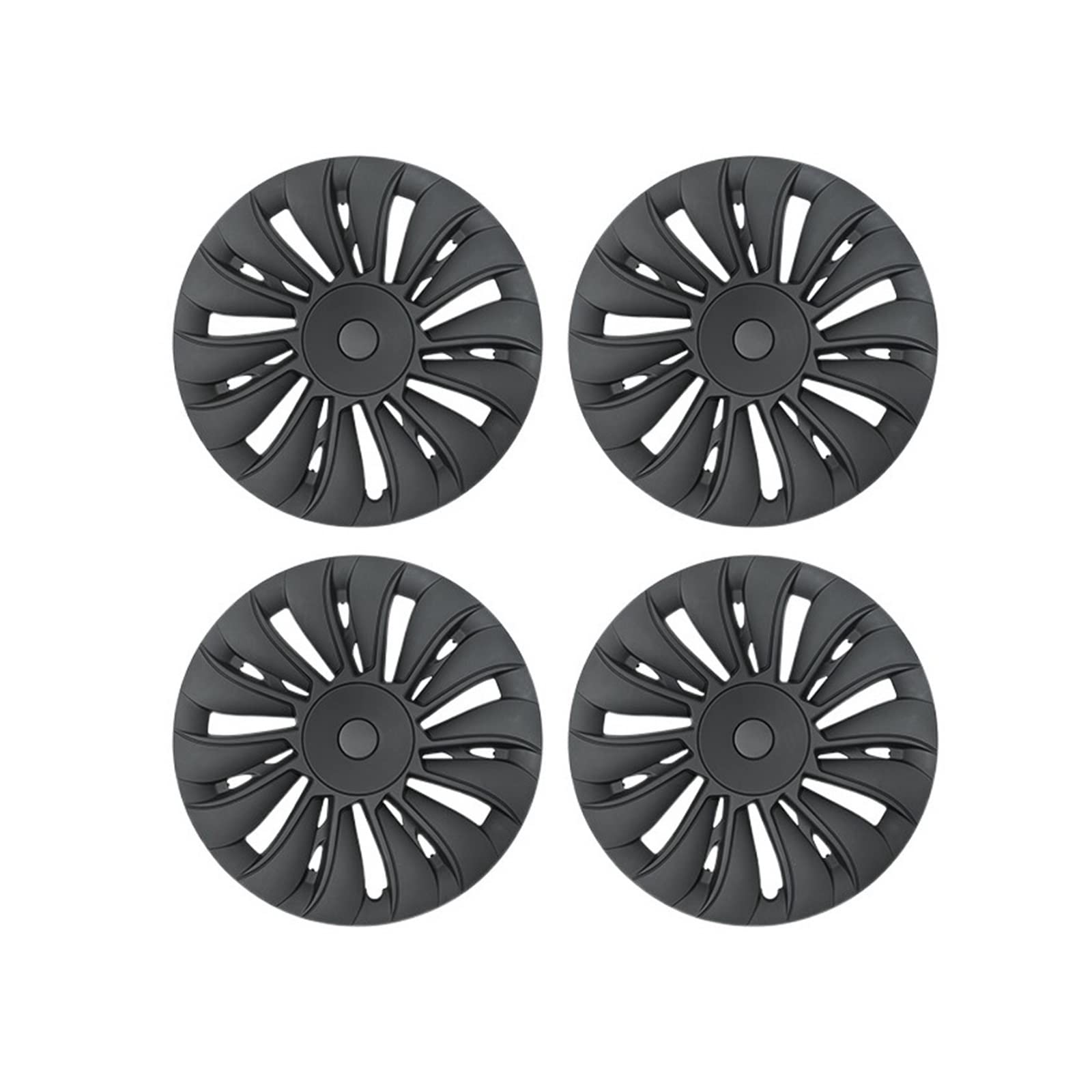 Auto-Radkappen-Set im Sturmwind-Stil, 19 Zoll, Außenschutz, Ersatzrad-Radkappen-Set, Dekorationszubehör, Kompatibel Für Tesla Model Y(Plane Matte Black) von ZDTYKWPH