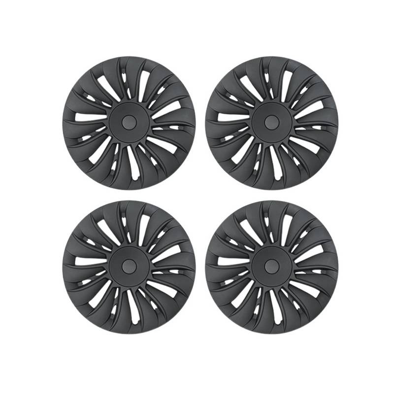 Auto-Radkappen-Set im Sturmwind-Stil, 19 Zoll, Außenschutz, Ersatzrad-Radkappen-Set, Dekorationszubehör, Kompatibel Für Tesla Model Y(Plane Matte Black) von ZDTYKWPH