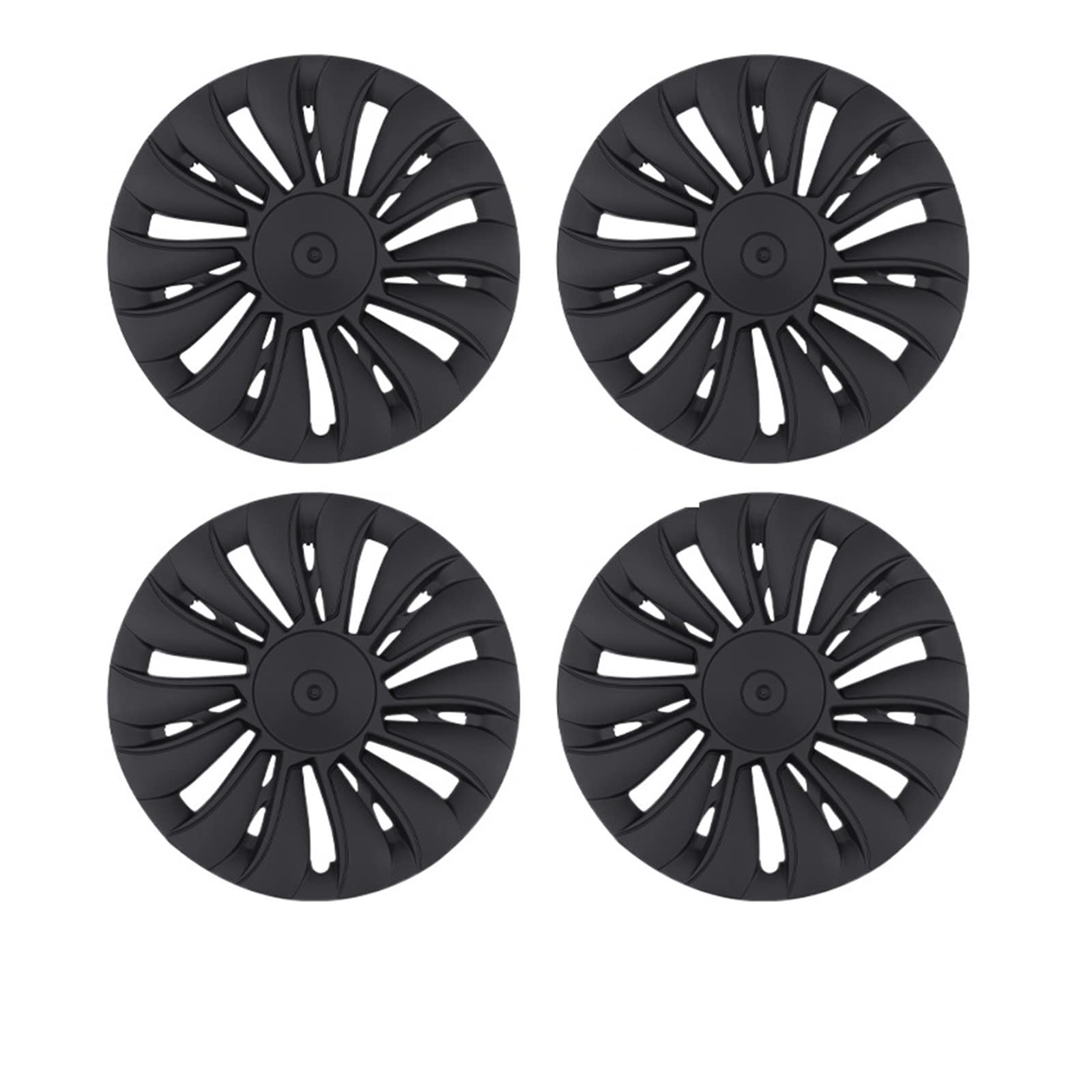 DIY Auto-Radkappe, 19 Zoll, Vollabdeckung, Radkappe, Schwarz, Gun Grey, dekoratives Autozubehör, Kompatibel Für Tesla Model Y 2021 2022(4PCS-Matte Black-04) von ZDTYKWPH