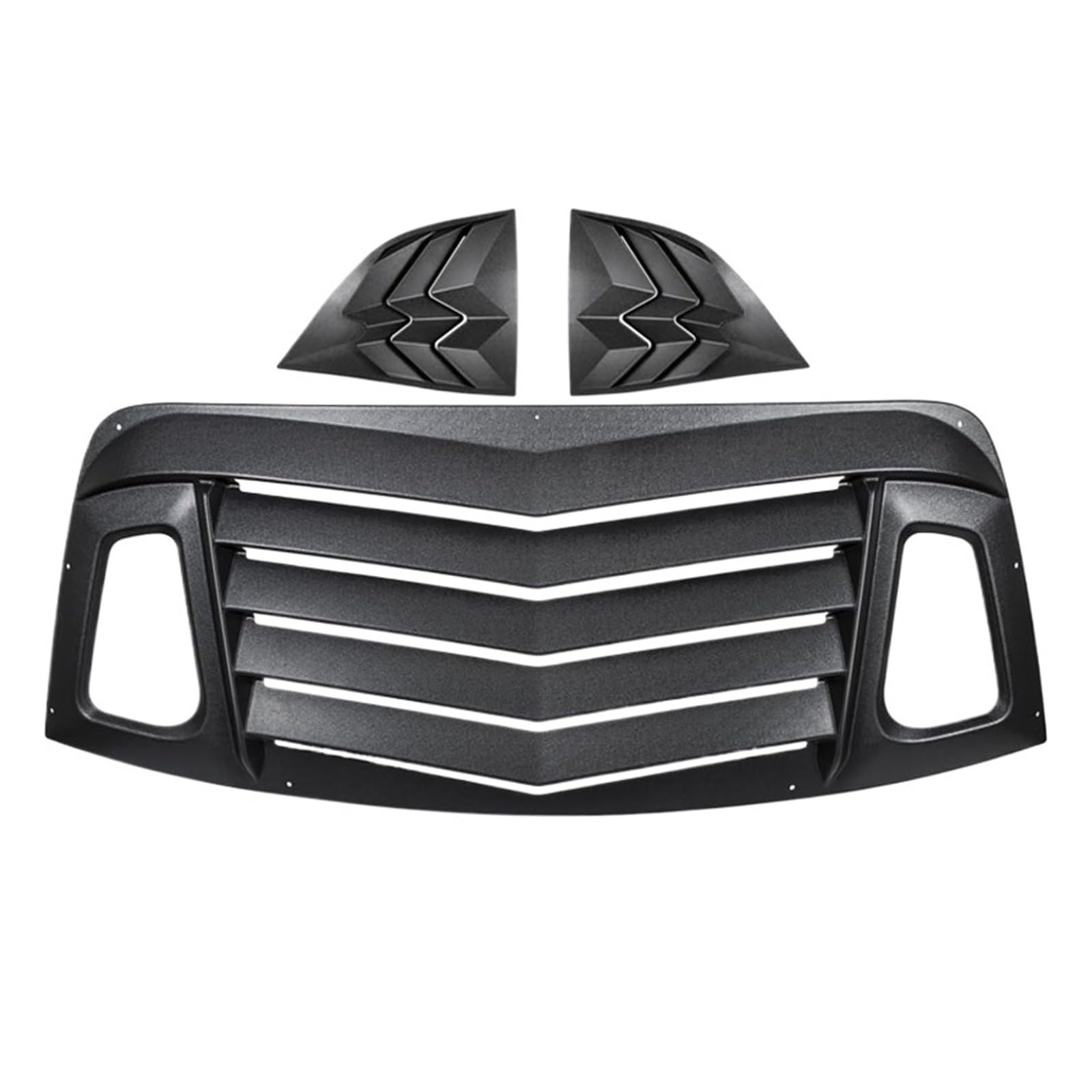 Heck- und Seitenfensterlamellen, Kompatibel Für Dodge Challenger 2008–2021, passgenaue Sonnenschutzabdeckung für die Windschutzscheibe, ABS (Mattschwarz) von ZDTYKWPH