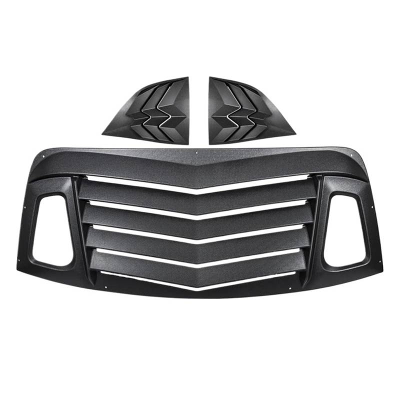 Heck- und Seitenfensterlamellen, Kompatibel Für Dodge Challenger 2008–2021, passgenaue Sonnenschutzabdeckung für die Windschutzscheibe, ABS (Mattschwarz) von ZDTYKWPH