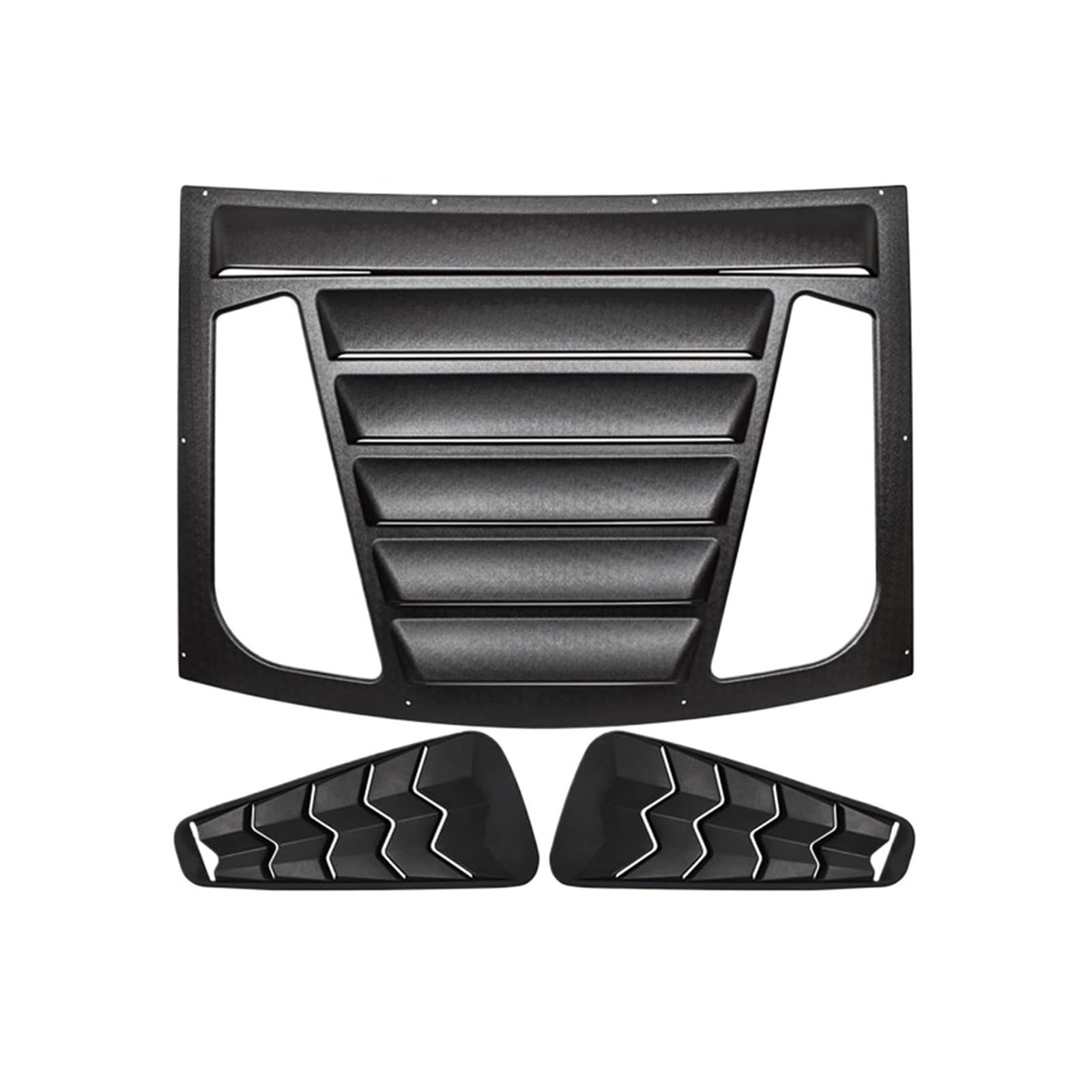 Heck- und Seitenfensterlamellen, Kompatibel Für Ford Mustang 2005–2014, ABS-Sonnenschutz, Windschutzscheibenabdeckung, Mattschwarz (3 Stück/Set) von ZDTYKWPH
