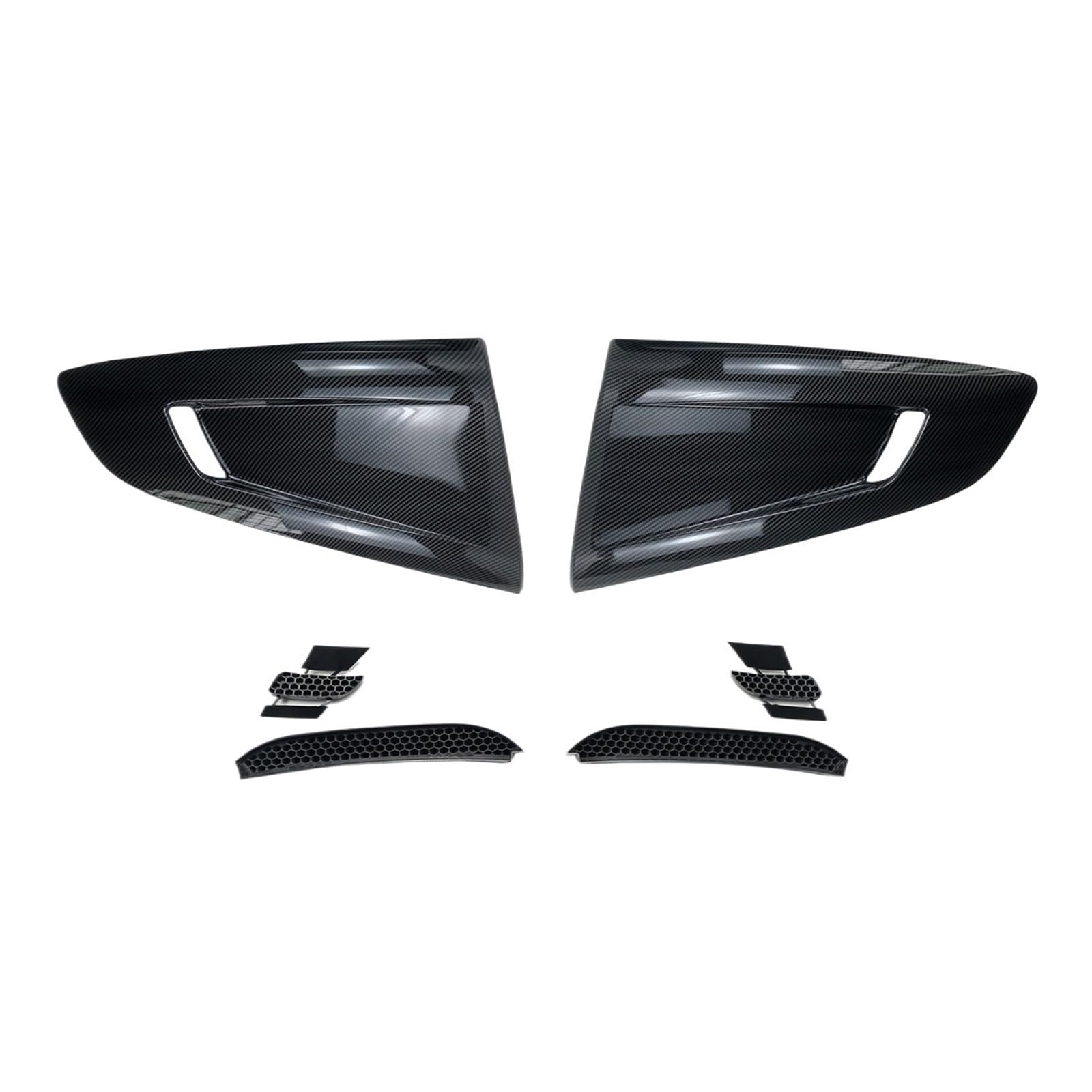 Kompatibel Für Ford Mustang 2015–2022, Heckscheibenverkleidung, Lamellen-Entlüftungsschlitz, Carbonfaser-Stil, glänzendes schwarzes Bodykit(CARBON FIBER LOOK) von ZDTYKWPH