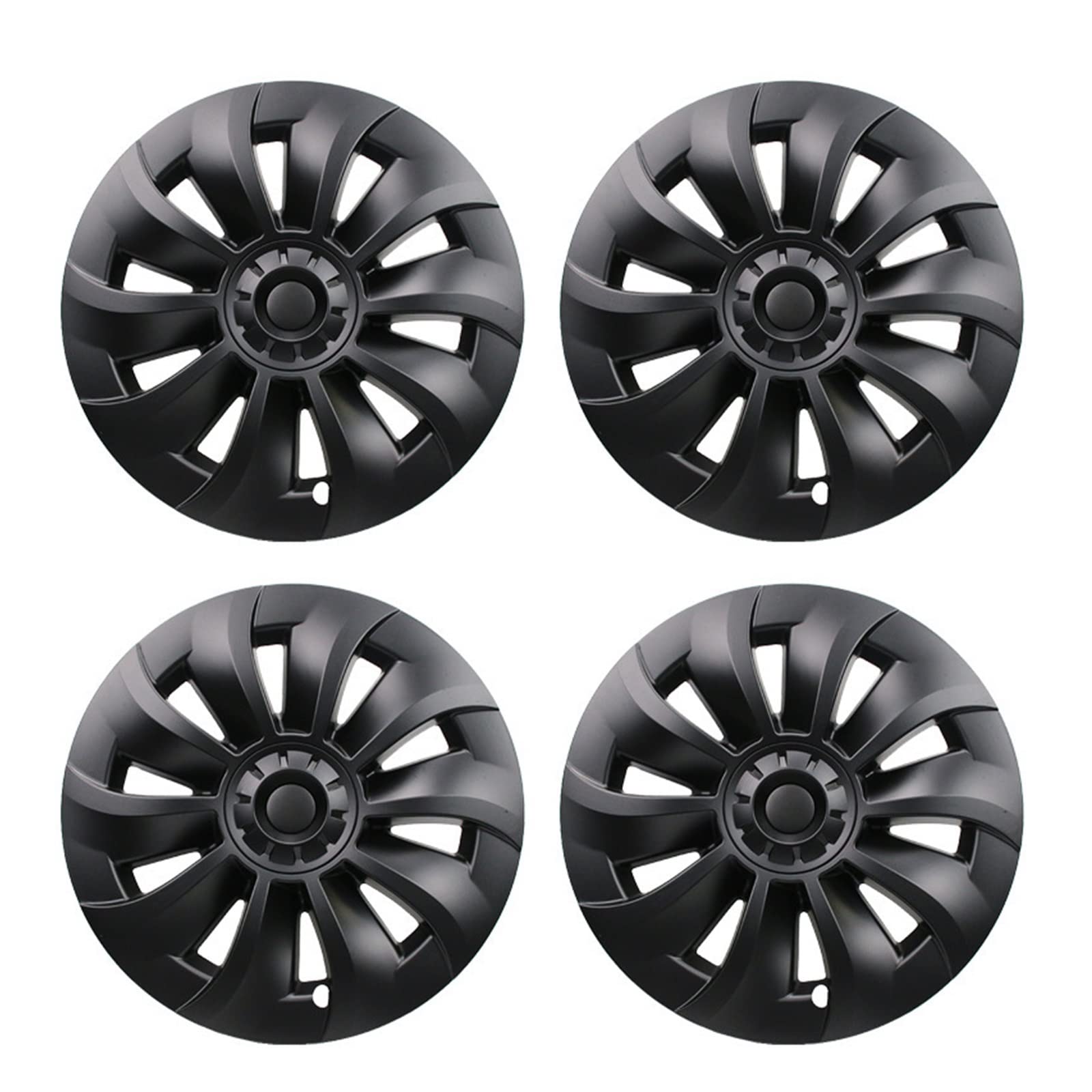 Kompatibel Für Tesla Model 3, 4 Stück, 19 Zoll, Radkappen, Radschutz, Model 3 2020–2022, Nabenabdeckungsring, Fahrzeug, Auto, Außenreifendekoration(Matte Black) von ZDTYKWPH