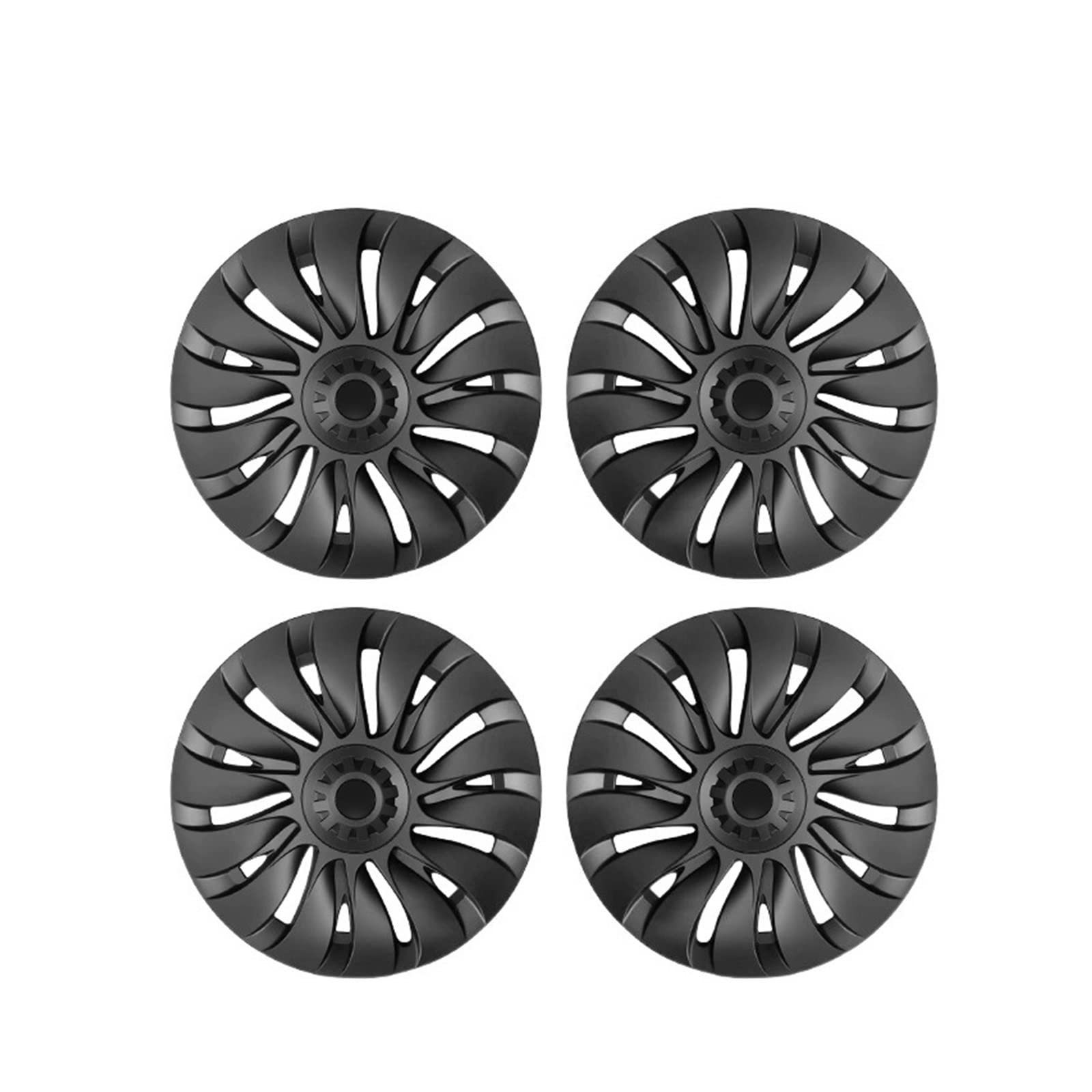 Kompatibel Für Tesla Model Y, 19 Zoll, Storm Wind Style, Radkappen-Ersatzsatz für Auto-Radkappen, Außendekoration, Schutzzubehör(Flower Face Black) von ZDTYKWPH