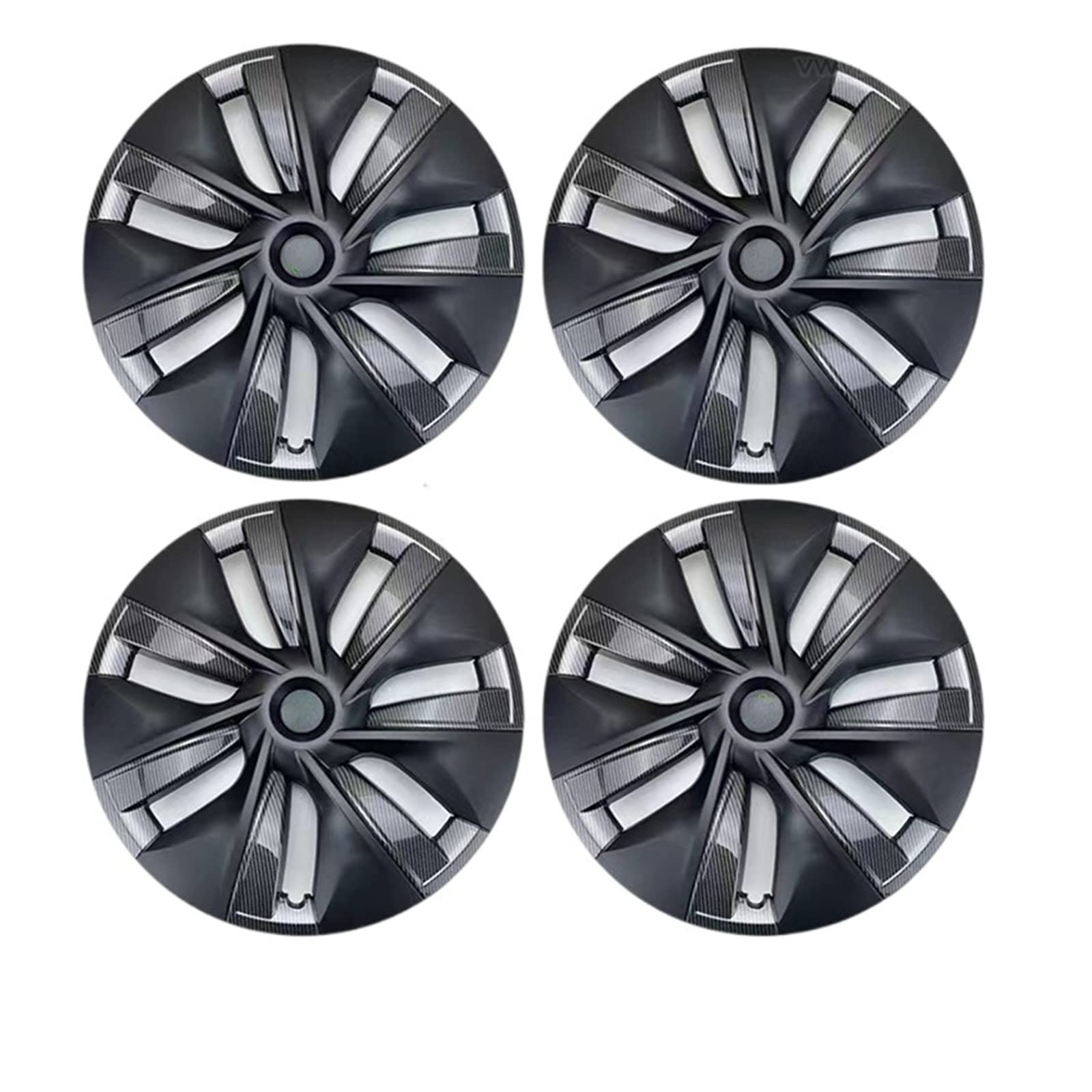Kompatibel Für Tesla Model Y, 4 Stück, Radkappen, Performance-Ersatz-Radkappen, 19-Zoll-Auto-Radkappe, Vollrandkappe, Zubehör(Inner Carbon Pattern) von ZDTYKWPH