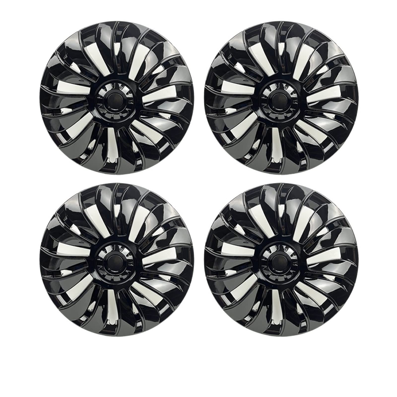 Kompatibel Für Tesla Model Y, 4 Stück/1 Stück, Auto-Radkappe, 19-Zoll-Radkappe, Auto-Ersatz, Nachrüstteile, vollständige Abdeckung, Zubehör(4pcs Bright Black) von ZDTYKWPH