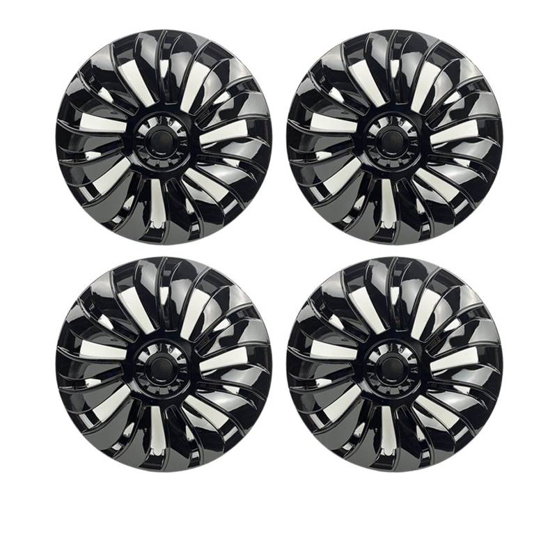 Kompatibel Für Tesla Model Y, 4 Stück/1 Stück, Auto-Radkappe, 19-Zoll-Radkappe, Auto-Ersatz, Nachrüstteile, vollständige Abdeckung, Zubehör(4pcs Bright Black) von ZDTYKWPH