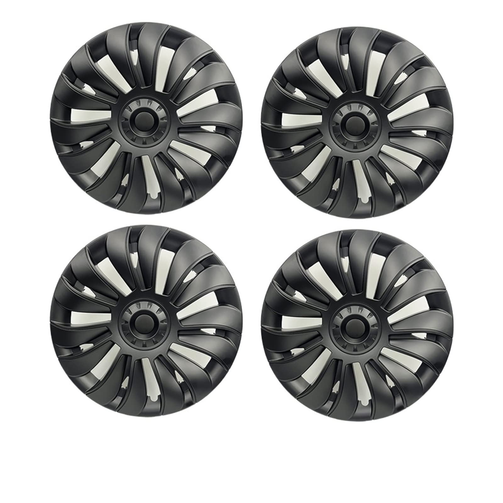 Kompatibel Für Tesla Model Y, 4 Stück/1 Stück, Auto-Radkappe, 19-Zoll-Radkappe, Auto-Ersatz, Nachrüstteile, vollständige Abdeckung, Zubehör(4pcs Matte Black) von ZDTYKWPH