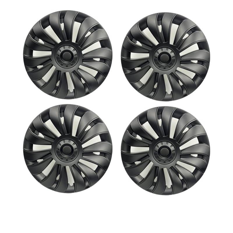 Kompatibel Für Tesla Model Y, 4 Stück/1 Stück, Auto-Radkappe, 19-Zoll-Radkappe, Auto-Ersatz, Nachrüstteile, vollständige Abdeckung, Zubehör(4pcs Matte Black) von ZDTYKWPH