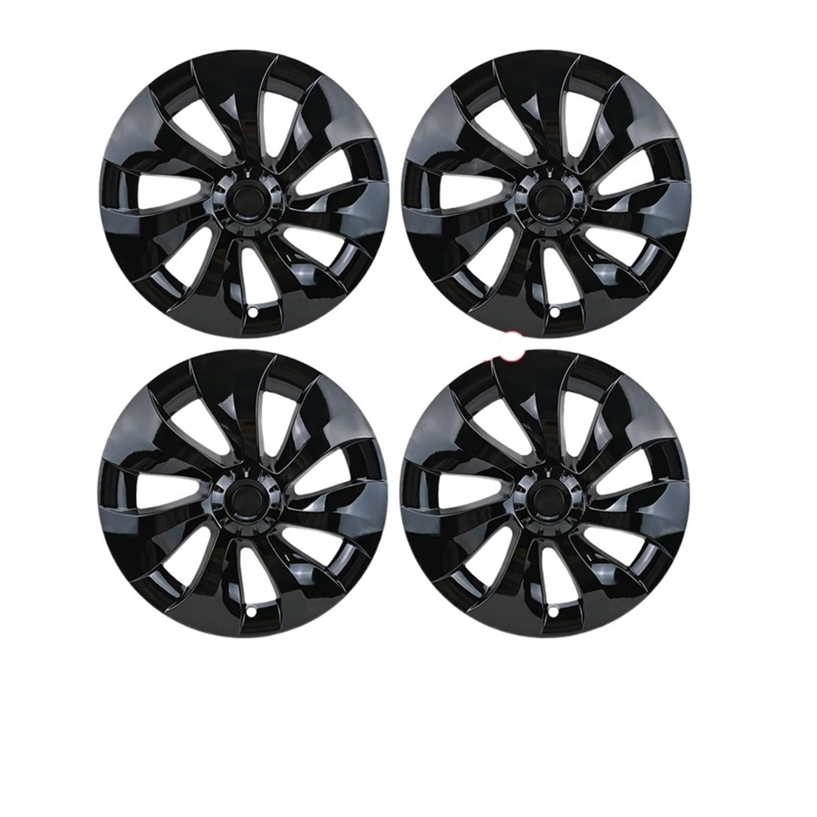 Kompatibel Für Tesla Model Y 2021 2022, 4-teilige Radkappen, Original-Auto-Ersatzradkappe, 19-Zoll-Auto-Radkappe, vollständige Abdeckung, Zubehör(4PCS-Bright Black) von ZDTYKWPH