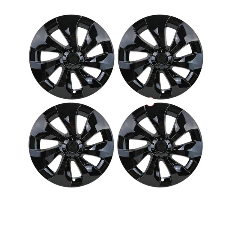 Kompatibel Für Tesla Model Y 2021 2022, 4-teilige Radkappen, Original-Auto-Ersatzradkappe, 19-Zoll-Auto-Radkappe, vollständige Abdeckung, Zubehör(4PCS-Bright Black) von ZDTYKWPH