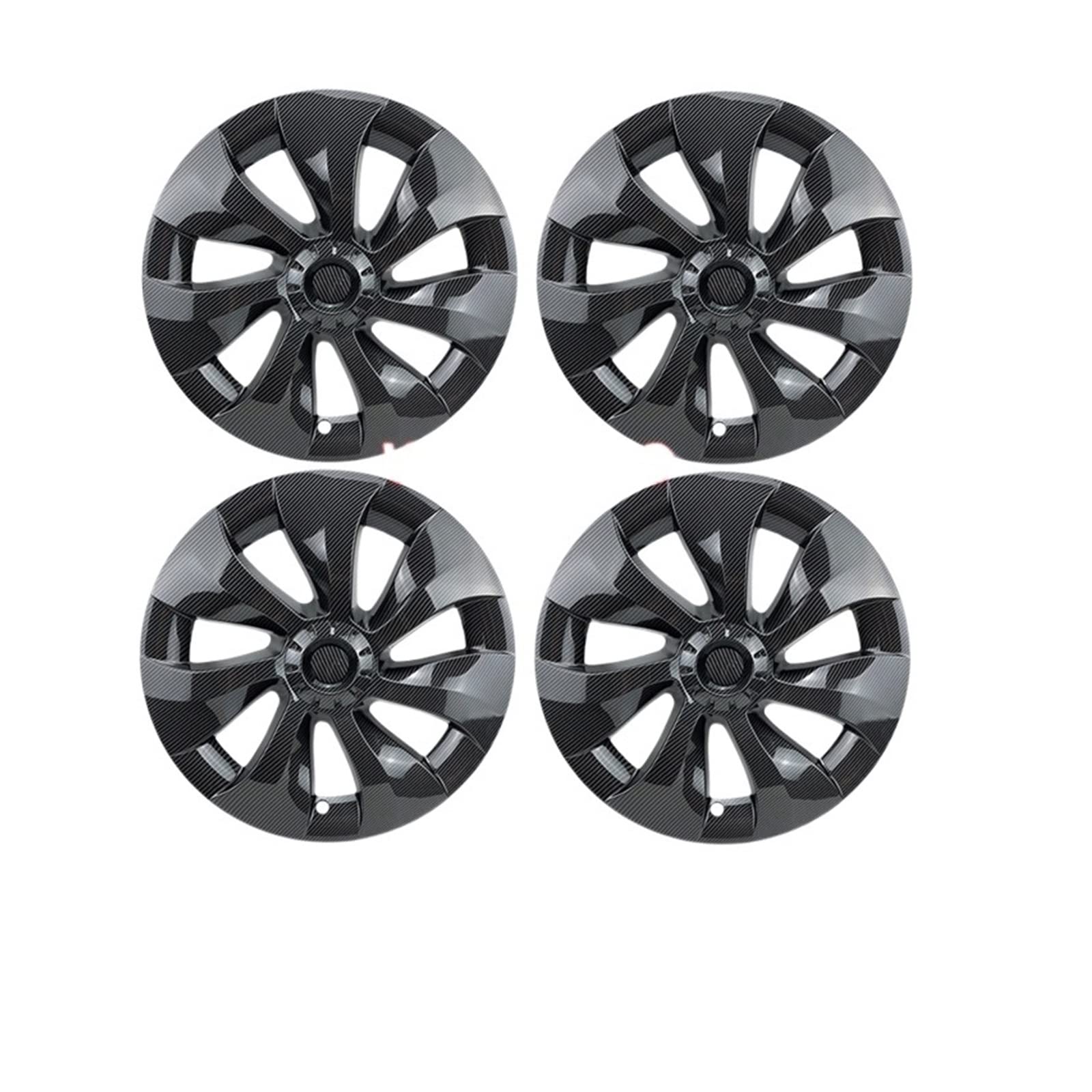 Kompatibel Für Tesla Model Y 2021 2022, 4-teilige Radkappen, Original-Auto-Ersatzradkappe, 19-Zoll-Auto-Radkappe, vollständige Abdeckung, Zubehör(4PCS-Carbon Fiber) von ZDTYKWPH