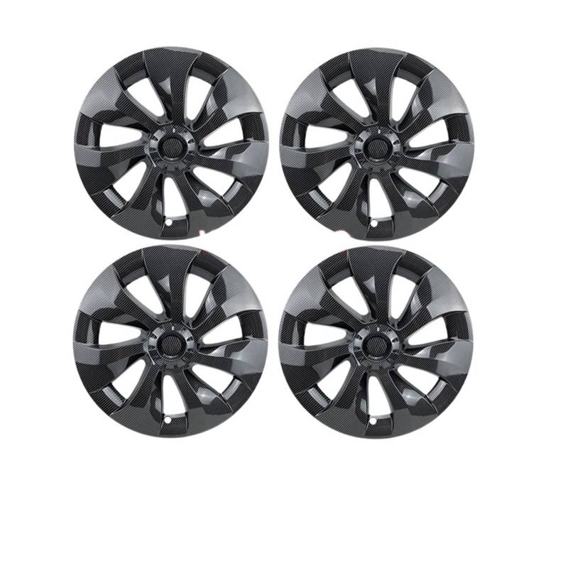 Kompatibel Für Tesla Model Y 2021 2022, 4-teilige Radkappen, Original-Auto-Ersatzradkappe, 19-Zoll-Auto-Radkappe, vollständige Abdeckung, Zubehör(4PCS-Carbon Fiber) von ZDTYKWPH