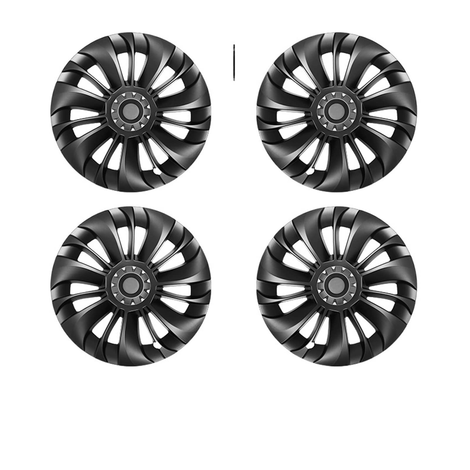 Kompatibel Für Tesla Model Y Car Blade Radnabenkappen-Kit, Ersatz-Radkappen, 19-Zoll-Nabenabdeckung, Dekoration, Außenschutzzubehör(Matte black 4 PCS) von ZDTYKWPH