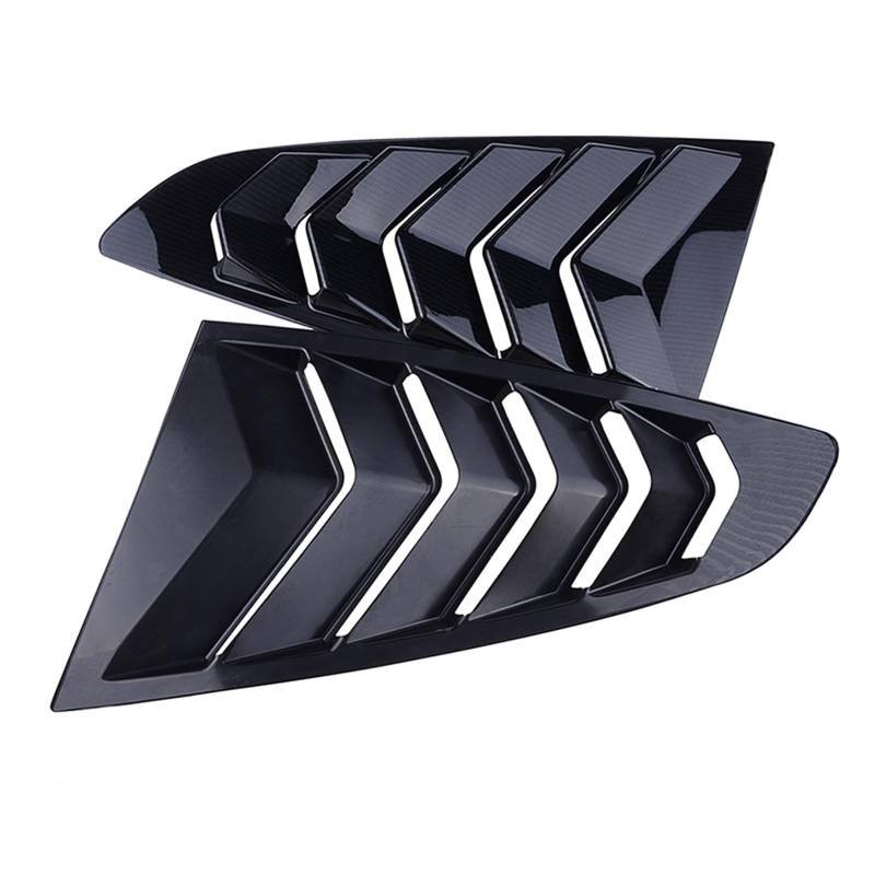 Kompatibel für Ford Mustang 2015–2018, Heckscheiben-Lamellen, Spoiler-Panel, Racing-Stil, Viertelfenster-Abdeckung, Entlüftungs-Auto-Außenteile(Carbon fiber) von ZDTYKWPH