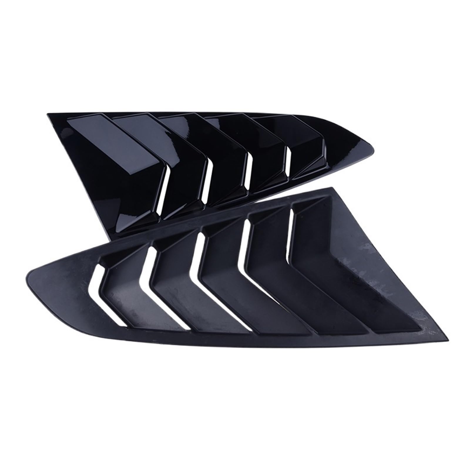 Kompatibel für Ford Mustang 2015–2018, Heckscheiben-Lamellen, Spoiler-Panel, Racing-Stil, Viertelfenster-Abdeckung, Entlüftungs-Auto-Außenteile(Glossy Black) von ZDTYKWPH