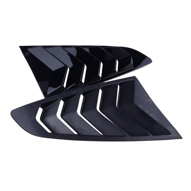 Kompatibel für Ford Mustang 2015–2018, Heckscheiben-Lamellen, Spoiler-Panel, Racing-Stil, Viertelfenster-Abdeckung, Entlüftungs-Auto-Außenteile(Glossy Black) von ZDTYKWPH