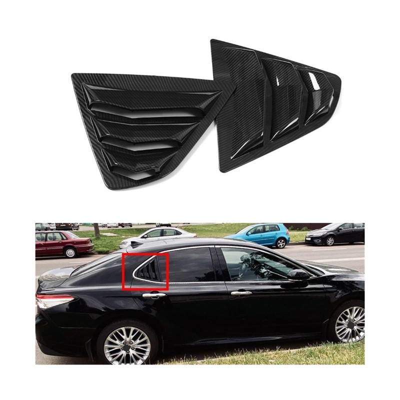 Kompatibel für Toyota Camry L LE SE XLE XSE 2018 2019 2020 2021 Hinten Seite Viertel Windows Vent Jalousie Abdeckung Air Outlet shutter Auto Außen(Matte Black) von ZDTYKWPH