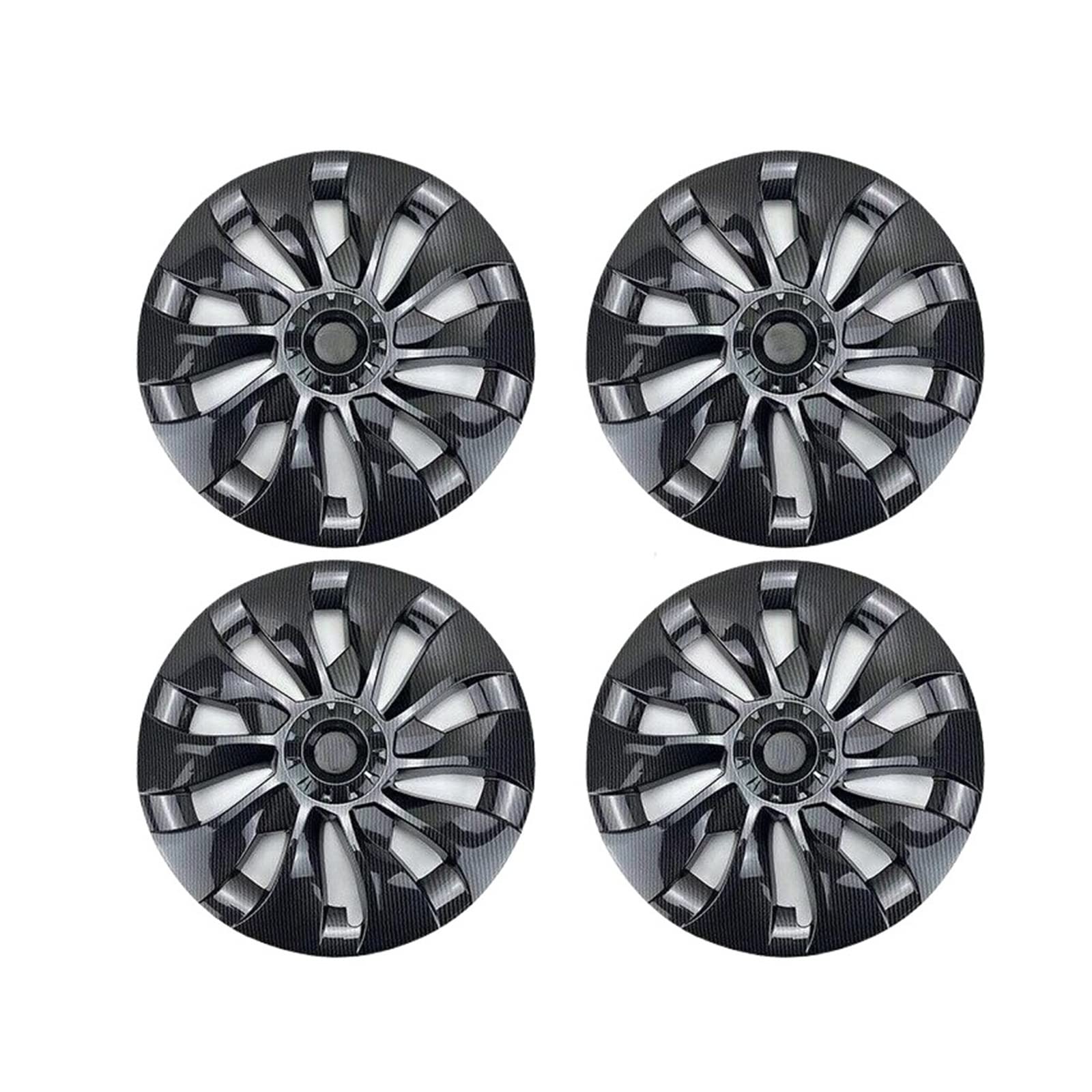 Radkappe, 18 Zoll, 4 Stück, Radkappen, Ersatz-Radkappen, Schutzabdeckung, Radkappen-Set, Kompatibel Für Tesla Model 3(Bright carbon(4pcs)) von ZDTYKWPH