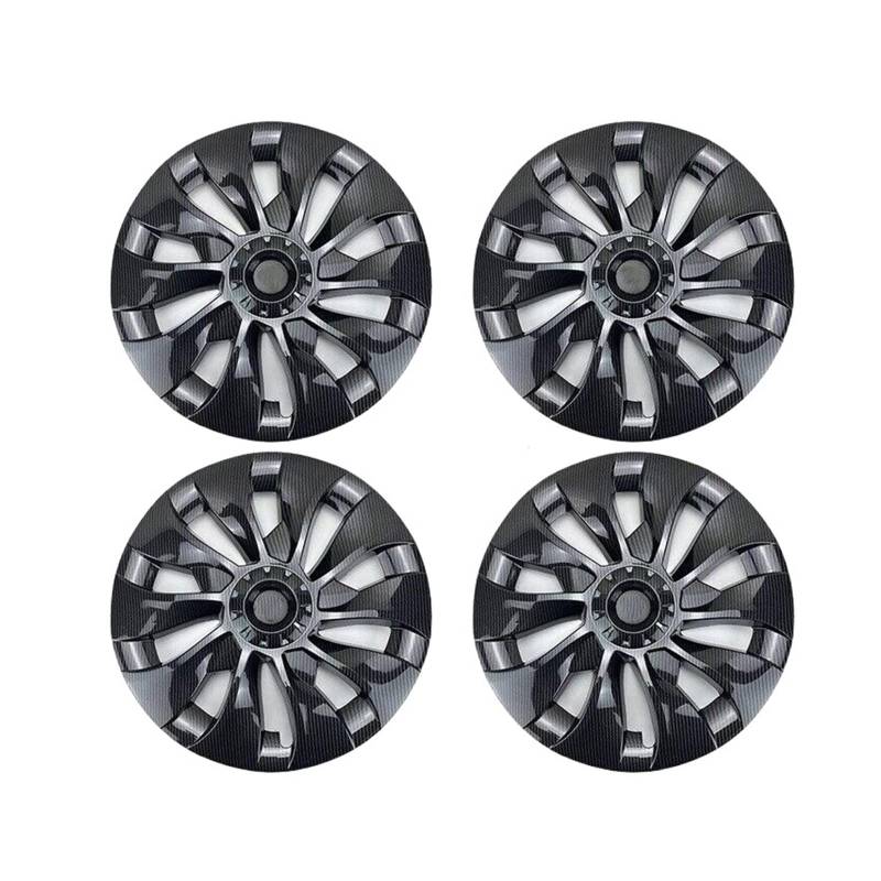 Radkappe, 18 Zoll, 4 Stück, Radkappen, Ersatz-Radkappen, Schutzabdeckung, Radkappen-Set, Kompatibel Für Tesla Model 3(Bright carbon(4pcs)) von ZDTYKWPH