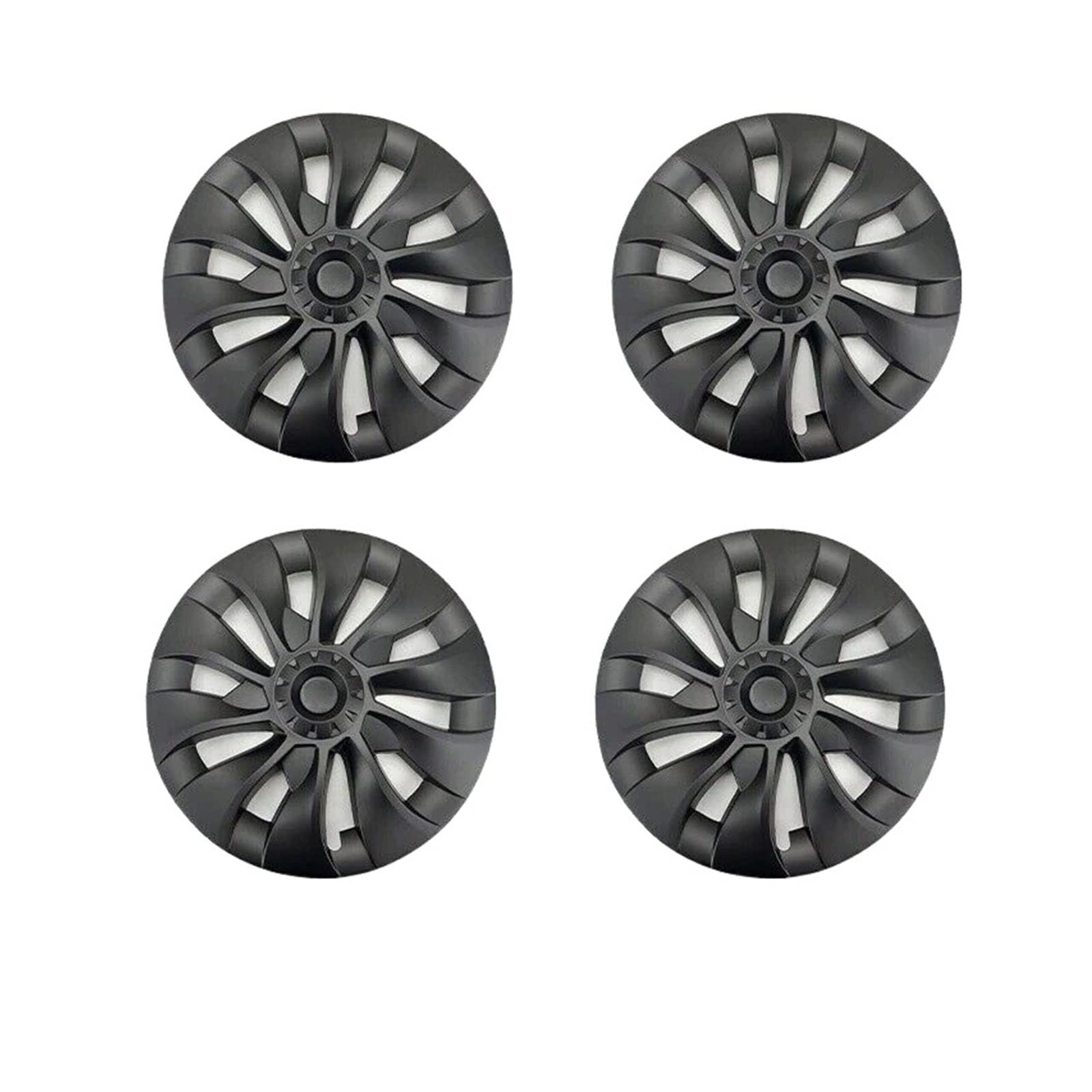 Radkappe, 18 Zoll, 4 Stück, Radkappen, Ersatz-Radkappen, Schutzabdeckung, Radkappen-Set, Kompatibel Für Tesla Model 3(Matte black(4pcs)) von ZDTYKWPH