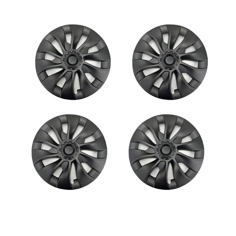 Radkappe, 18 Zoll, 4 Stück, Radkappen, Ersatz-Radkappen, Schutzabdeckung, Radkappen-Set, Kompatibel Für Tesla Model 3(Matte black(4pcs)) von ZDTYKWPH