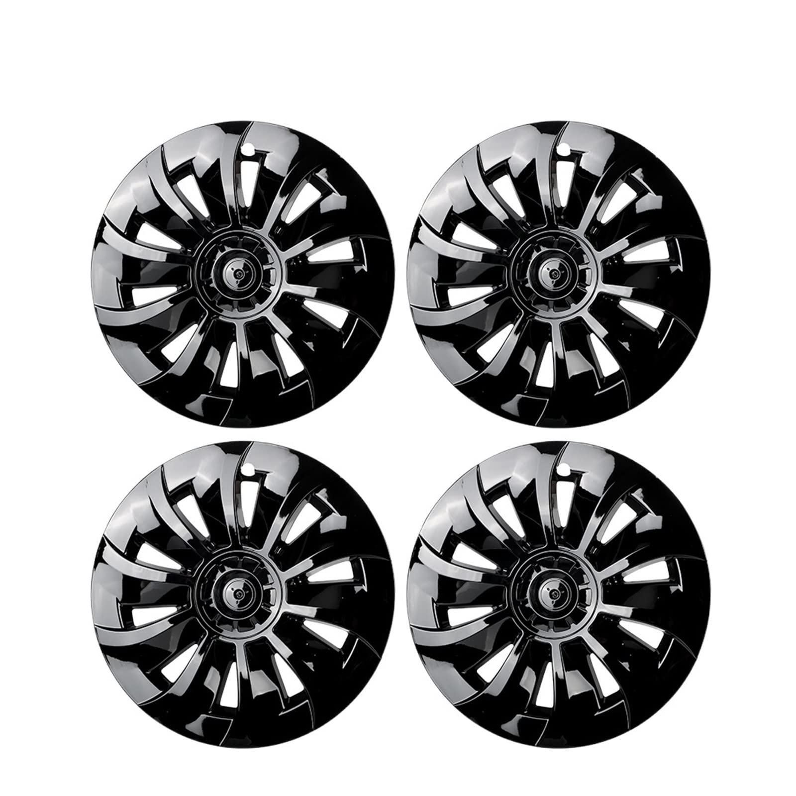 Volle Felgenabdeckung 19 Zoll Radkappe Autozubehör Kompatibel für Tesla Model 3 2020 4PCS Ersatz-Radkappen-Set Automotive Radkappe(Bright Black) von ZDTYKWPH