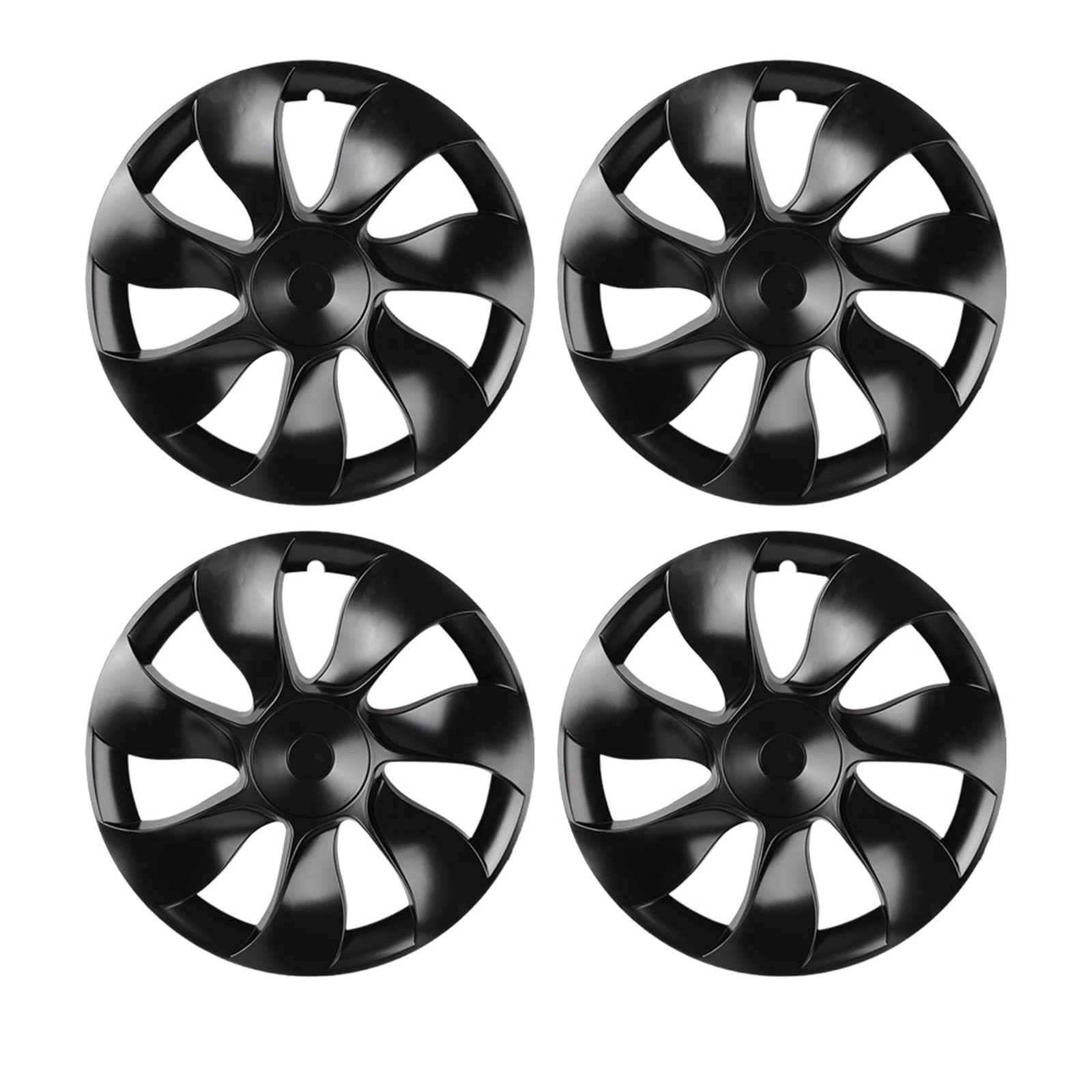 Vollständige Abdeckung Radkappe Autozubehör 19 Zoll Ersatz-Radkappen-Kit Automobil-Radkappe Kompatibel für Tesla Model Y 2019-2022 4PCS(Matt Black) von ZDTYKWPH