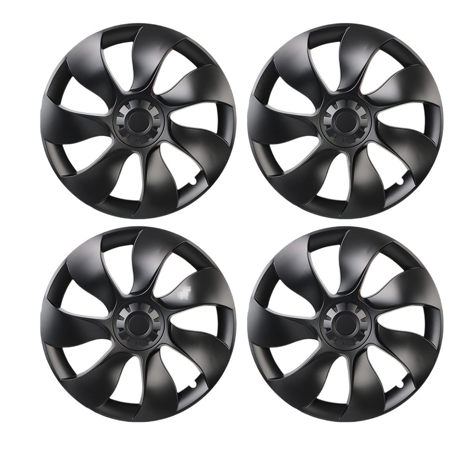 Vollständige Abdeckung Radkappe Autozubehör 19 Zoll Ersatz-Radkappen-Kit Automobil-Radkappe Kompatibel für Tesla Model Y 2019-2022 4PCS(Printed Matte black) von ZDTYKWPH
