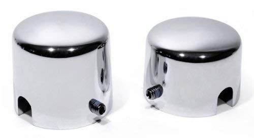 Achsschrauben Abdeckung Achse Chrom Cover Set hinten für Harley Softail 00- Axle von ZEMEX.bike