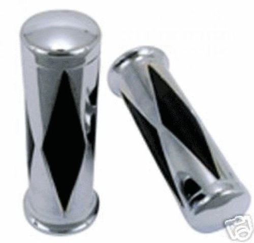 Lenker Griffe Set Chrom Diamond für Harley Davidson Suzuki Honda usw. von ZEMEX.bike