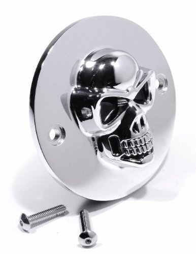 3D Skull Zündungsdeckel Chrom für Harley 70-03 Pointcover Totenkopf HD von ZEMEX