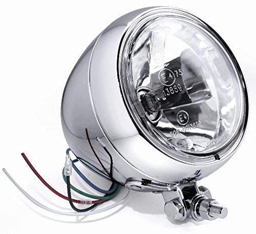 Motorrad Chopper 4,5 Zoll Scheinwerfer Klarglas chrom Universal 12V Durchmesser 125mm Motorrad Chopper 4,5 Zoll Scheinwerfer Klarglas chrom Universal 12V Durchmesser 125mm von ZEMEX