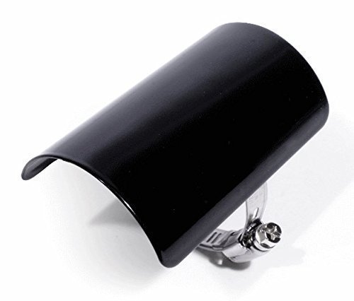 Motorrad Universal Hitzeschutzblech Hitzeschild schwarz Krümmer Auspuff Pipes 10cm mit Edelstahlschelle von ZEMEX