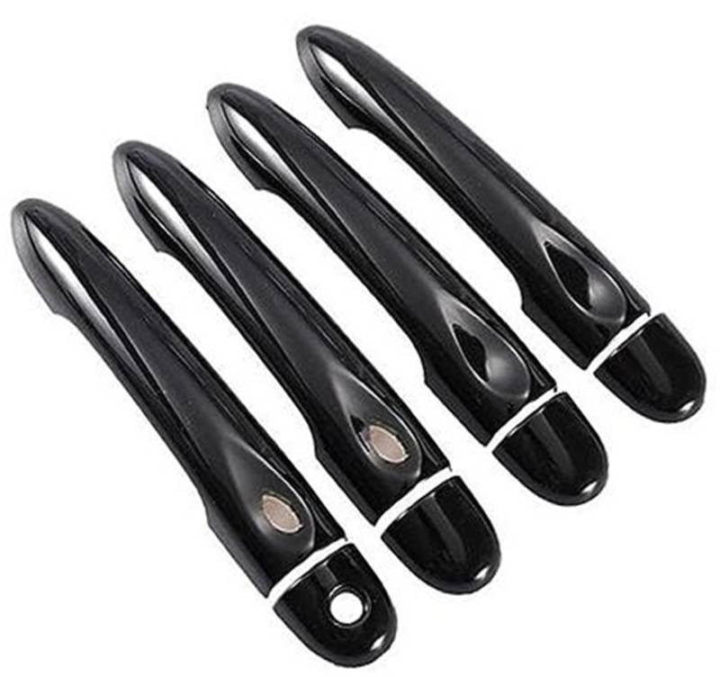 ZEMNLO, for Renault, Megane 3 MK3 III 2008 2009 2010 2011 2012 2013 2014 2016, glänzend Schwarze Autotürgriffabdeckung Chrom-Türgriffabdeckungen(Black 4dr 1 Key 2 Buttons) von ZEMNLO