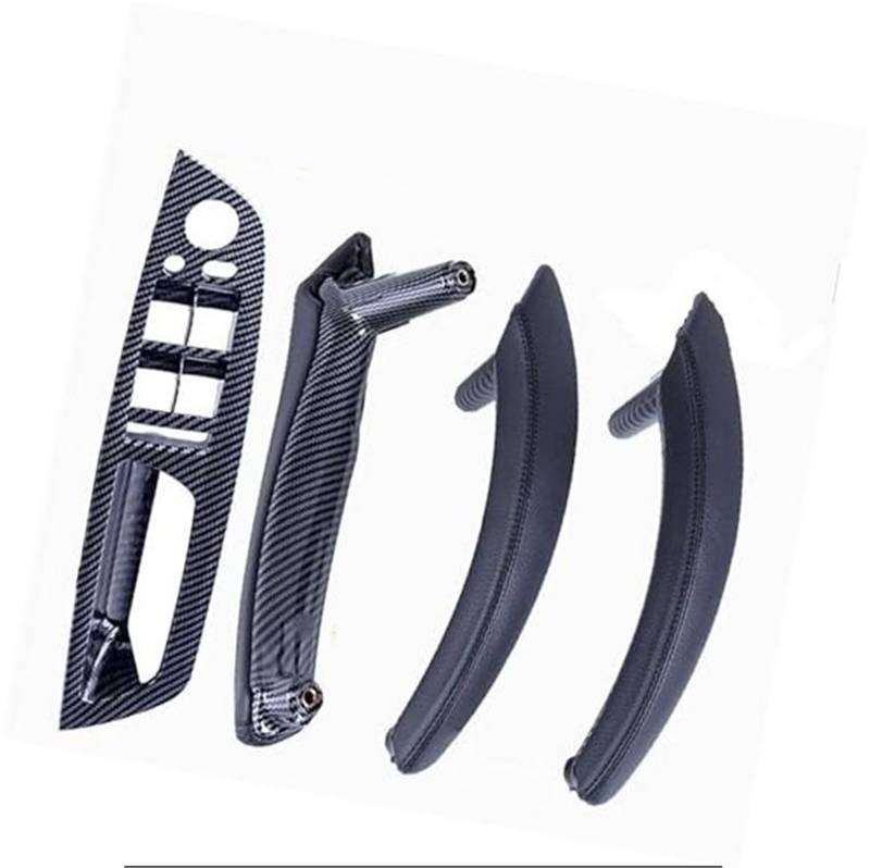 ZEMNLO 4PCS Set LHD RHD Carbon Fiber Texture Auto Links Rechts Innen Innen Tür Pull Griff Trim Abdeckung, for, E70 E71 X5 X6 Türgriffverkleidung im Auto(Black LHD-CF-Hige) von ZEMNLO