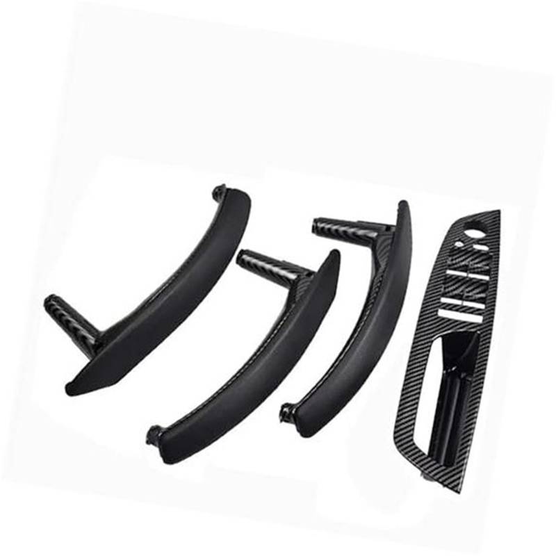 ZEMNLO 4PCS Set LHD RHD Carbon Fiber Texture Auto Links Rechts Innen Innen Tür Pull Griff Trim Abdeckung, for, E70 E71 X5 X6 Türgriffverkleidung im Auto(Black RHD-CF-Hige) von ZEMNLO