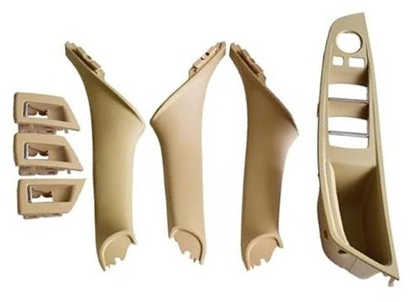 ZEMNLO 7PCS Set Rechtslenker RHD, for, 5er F10 F11 520 525 Rotweingrau Auto Innentürgriff Innenverkleidung Zugverkleidung Türgriffverkleidung im Auto(Beige-7Pcs-RHD) von ZEMNLO