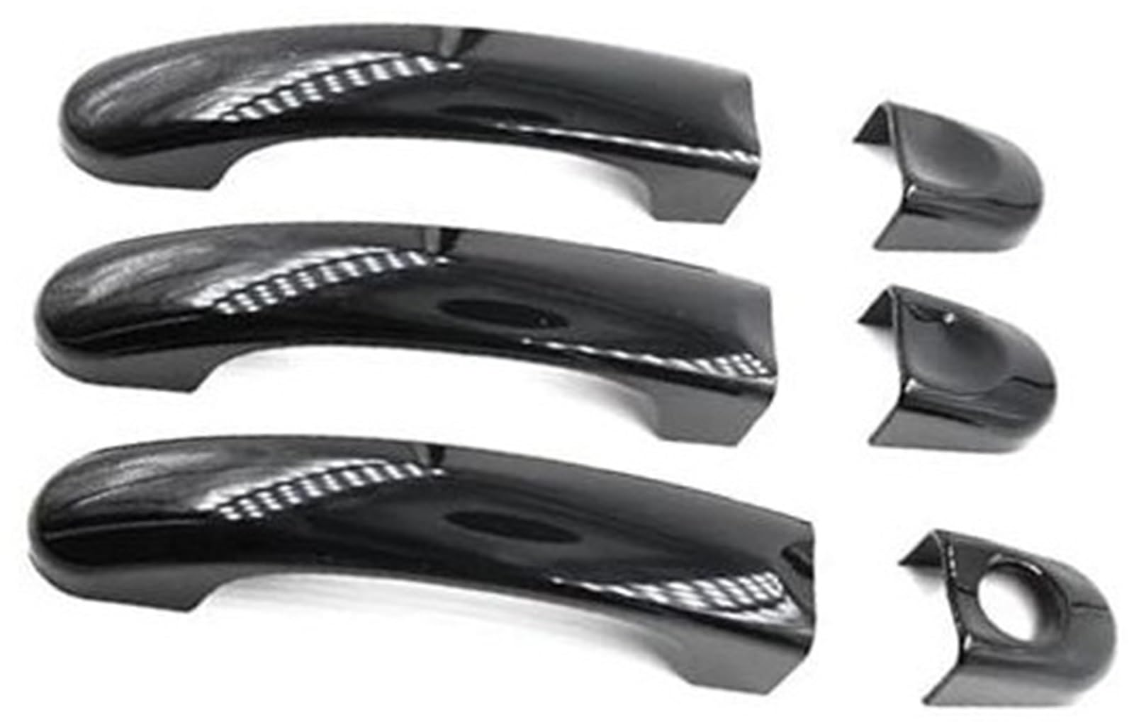 ZEMNLO Auto-Außentürgriff, for T5 T6, for Transporter Caravelle, for Caddy, Van-Außenseitenabdeckungsverkleidung Carbon FiberGloss Black(Black 1) von ZEMNLO