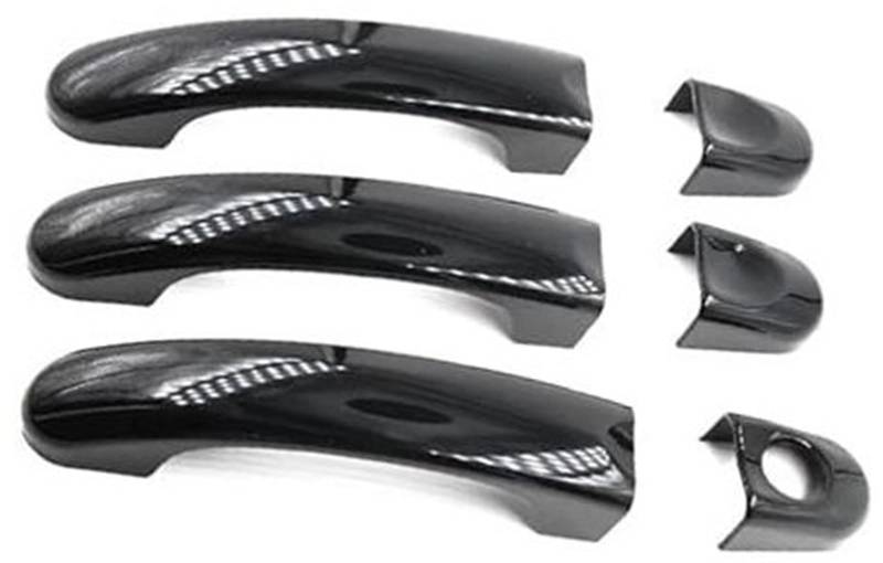 ZEMNLO Auto-Außentürgriff, for T5 T6, for Transporter Caravelle, for Caddy, Van-Außenseitenabdeckungsverkleidung Carbon FiberGloss Black(Black 1) von ZEMNLO