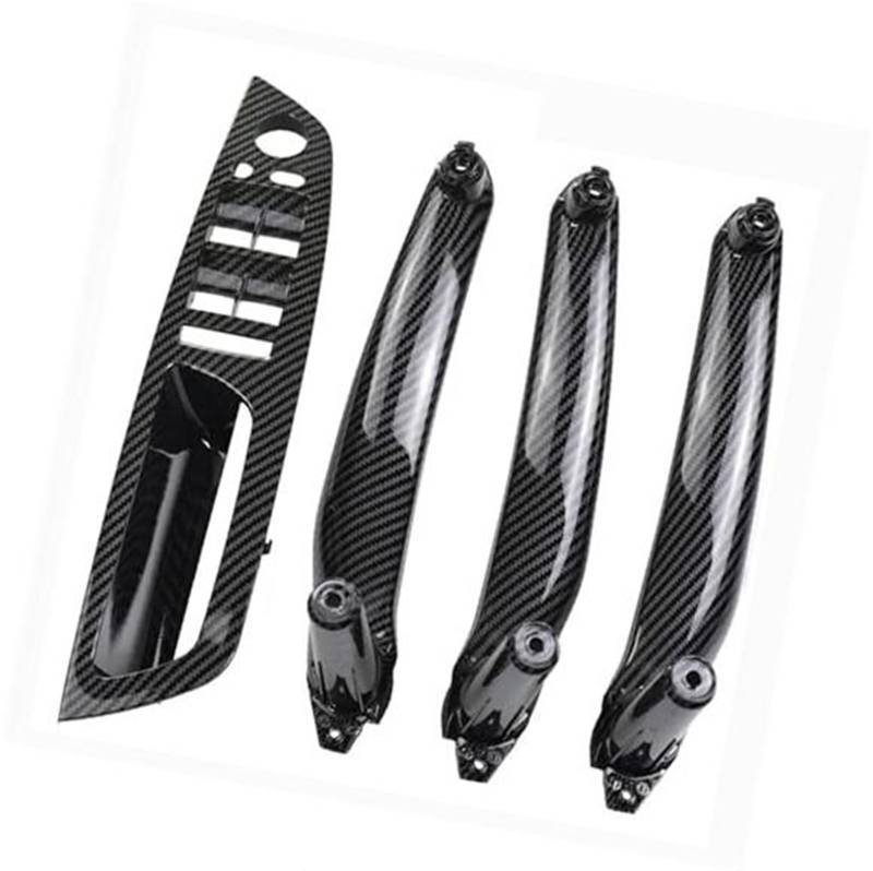 ZEMNLO Auto-Carbon-Faser-ABS-Innentür-Armlehnengriff Links rechts Panel Pull Trim Cover, for, E70 E71 X5 X6 2007–2012 2013 2014 Türgriffverkleidung im Auto(LHD-Carbon-4Pcs) von ZEMNLO