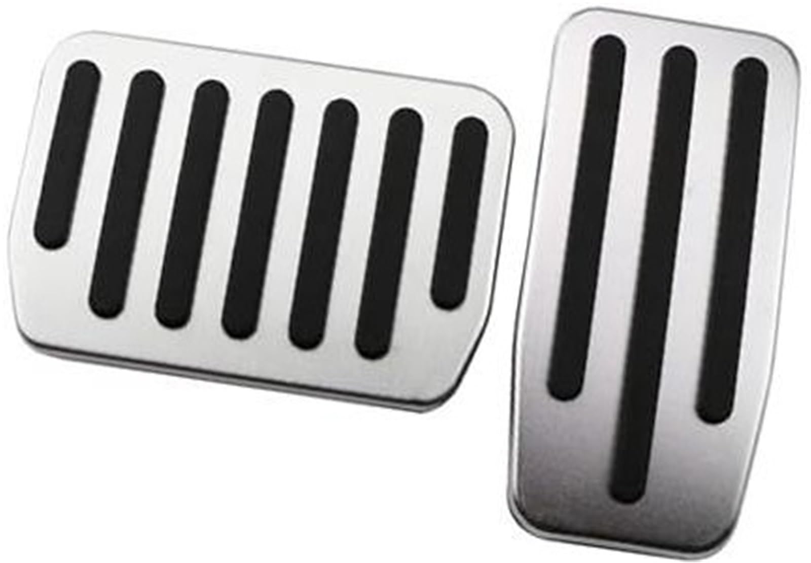 ZEMNLO Auto-Fußpedal, for Tesla, Modell 3 2017–2021, Gaspedal, Kraftstoff-Bremse, Pedalauflagen, Abdeckung aus Aluminium, rutschfest(Silver Without Rest) von ZEMNLO