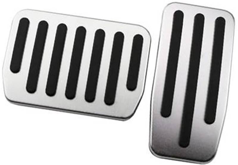 ZEMNLO Auto-Fußpedal, for Tesla, Modell 3 2017–2021, Gaspedal, Kraftstoff-Bremse, Pedalauflagen, Abdeckung aus Aluminium, rutschfest(Silver Without Rest) von ZEMNLO