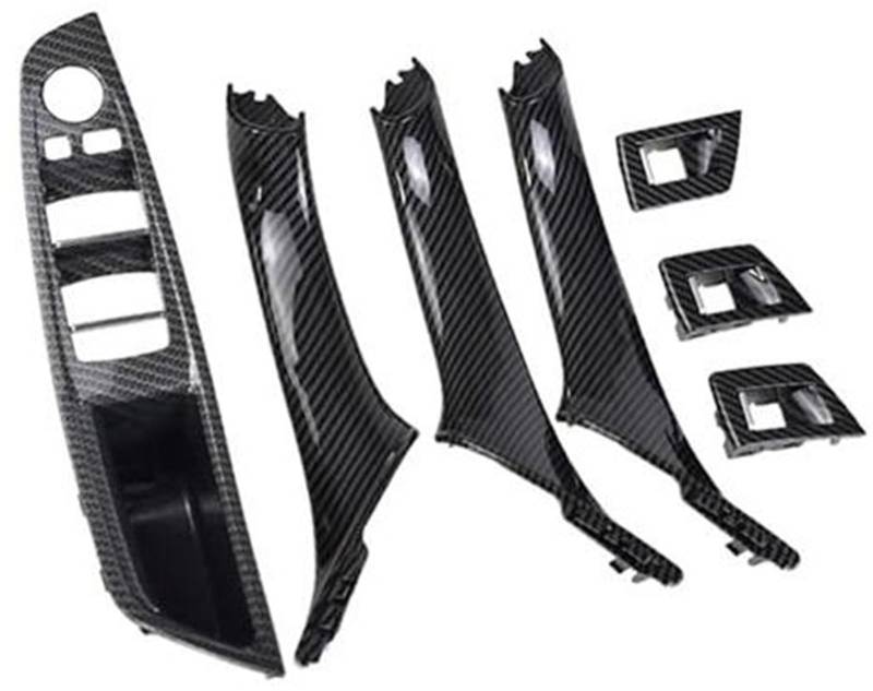 ZEMNLO Auto Styling Auto Links rechts Innentür Armlehne Griff Innenverkleidung Pull Trim Cover, for, 5er F10 F11 520 525 RHD Türgriffverkleidung im Auto(Carbon-7pcs-RHD) von ZEMNLO
