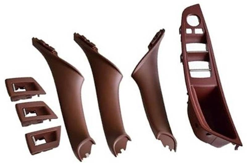 ZEMNLO Auto Styling Auto Links rechts Innentür Armlehne Griff Innenverkleidung Pull Trim Cover, for, 5er F10 F11 520 525 RHD Türgriffverkleidung im Auto(Wine Red-7pcs-RHD) von ZEMNLO