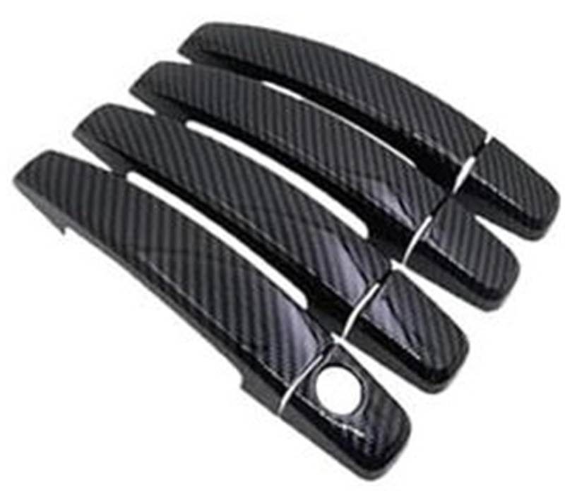ZEMNLO Autoaußen Vorne Links, for Opel, for Corsa S07 2007 2008 2009 2010 2011 2012 2013 2014 Türgriffabdeckung Zierleiste Satz Chrom Styling Außenteile Zubehör Chrom Auto(Black Carbon Fiber 4pcs) von ZEMNLO