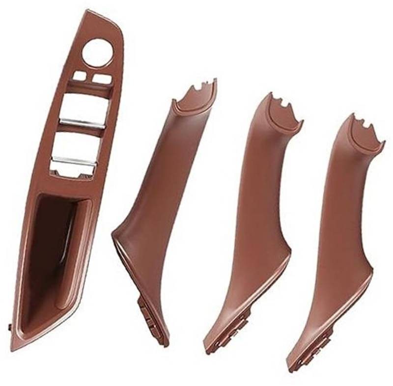 ZEMNLO Innengriff Innentür Armlehne Panel Pull Trim Cover, for, 5er F10 F11 Rot Braun Beige Schwarz Linkslenker LHD Türgriffverkleidung im Auto(Red-Brown-4pcs) von ZEMNLO